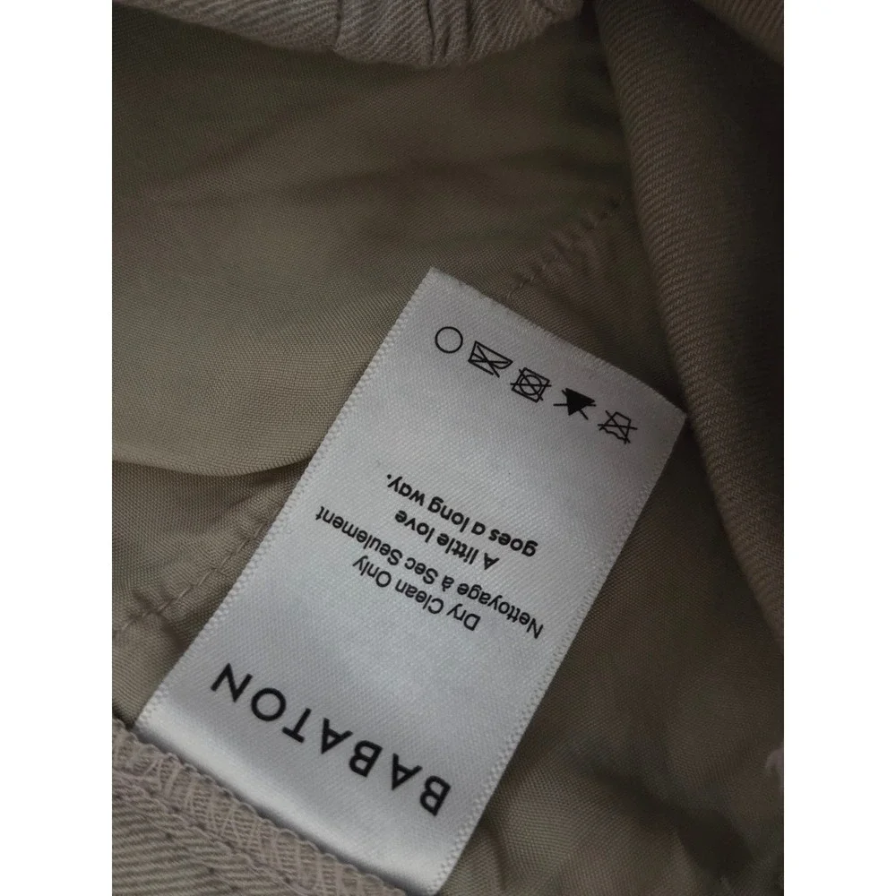Babaton Aritzia Women Khaki Linen Viscose Pleated Tapered Pants Size 6